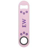 Voeg initialen paars en roze toe speed flessenopener (Voorkant)