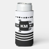 Voeg initialen stippen strepen toe ontspant wit en seltzer blikjeskoeler (Seltzer Achterkant)