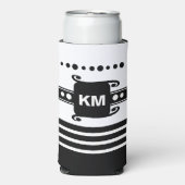 Voeg initialen stippen strepen toe ontspant wit en seltzer blikjeskoeler (Seltzer Voorkant)