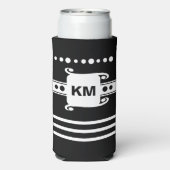 Voeg initialen stippen strepen toe ontspant zwart- seltzer blikjeskoeler (Seltzer Achterkant)