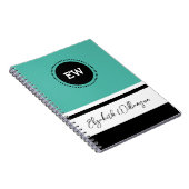 Voeg initialen toe en noem blauwgroen en zwart notitieboek (Rechterzijde)