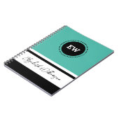 Voeg initialen toe en noem blauwgroen en zwart notitieboek (Linkerzijde)