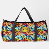 Voeg Initialen toe, meerkleurige luipaardvlekken Plunjezak (Voorkant)