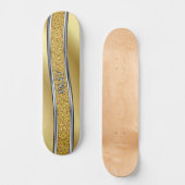 Voeg Initialen toe, Metallic Gold Silver Curved Sk Persoonlijk Skateboard (Voorkant)