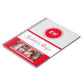 Voeg initialen toe naam 4 foto's grijs rood notitieboek (Linkerzijde)