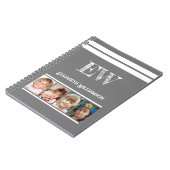 Voeg initialen toe naam 4 foto's grijs wit notitieboek (Linkerzijde)