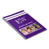 Voeg initialen toe naam 4 foto's paars wit notitieboek (Rechterzijde)