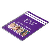 Voeg initialen toe naam 4 foto's paars wit notitieboek (Linkerzijde)