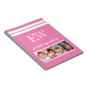 Voeg initialen toe naam 4 foto's roze wit notitieboek (Rechterzijde)