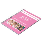 Voeg initialen toe naam 4 foto's roze wit notitieboek (Linkerzijde)
