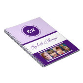 Voeg initialen toe naam 4 foto's wit paars notitieboek (Rechterzijde)