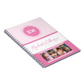 Voeg initialen toe naam 4 foto's wit roze notitieboek (Rechterzijde)