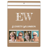 Voeg initialen toe naam 8 foto's bruin wit klembord (Achterkant)