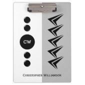 Voeg initialen toe noemen wit en grijs klembord (Voorkant)