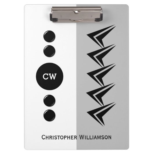 Voeg initialen toe noemen wit en grijs klembord (Voorkant)