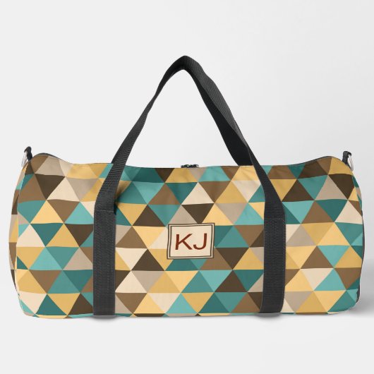 Voeg Initialen toe, Retro Abstracte Driehoeken Gro Plunjezak (Voorkant)