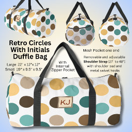 Voeg Initialen toe, Retro Circles Green Brown Crea Plunjezak