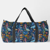 Voeg Initialen, Zwemmen Blauwe Dolfijnen & Gouden  Plunjezak (Voorkant)