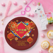 Voeg Jaar uit geef de Chinese Tekst van de Naam Ni Papieren Bordje (Feest)