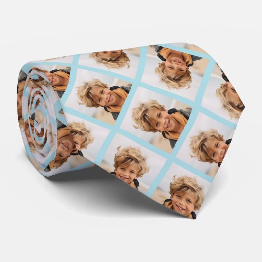 Voeg je 1 foto toe om een patroon te maken - Blauw Stropdas (Opgerold)