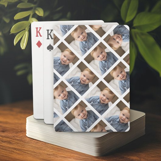 Voeg je 1 foto toe om een patroon te maken - Wit Pokerkaarten
