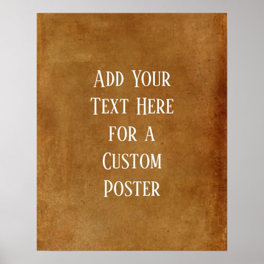 Voeg je aangepaste Oranje tekst donkerder toe Poster (Voorkant)