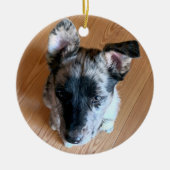 Voeg je aangepaste pop-upfoto van Cute Tweezijdig  Keramisch Ornament (Voorkant)