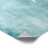 Voeg je aangepaste tekst Blauwgroen grunge toe Poster (Hoek)