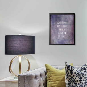 Voeg je aangepaste tekst  donkere Paarse grunge to Poster