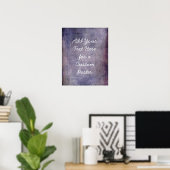 Voeg je aangepaste tekst  donkere Paarse grunge to Poster (Thuiskantoor)
