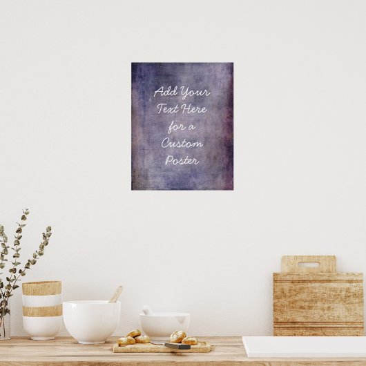 Voeg je aangepaste tekst  donkere Paarse grunge to Poster (Keuken)