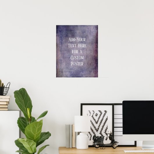 Voeg je aangepaste tekst  donkere Paarse grunge to Poster (Thuiskantoor)