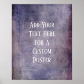 Voeg je aangepaste tekst  donkere Paarse grunge to Poster (Voorkant)