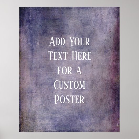 Voeg je aangepaste tekst  donkere Paarse grunge to Poster (Voorkant)