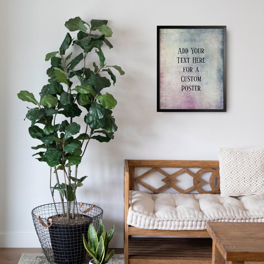 Voeg je aangepaste tekst kleurrijke grunge toe poster