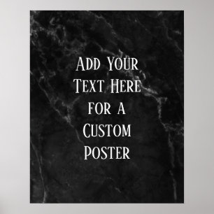 Voeg je aangepaste tekst toe boven de zwarte stand poster