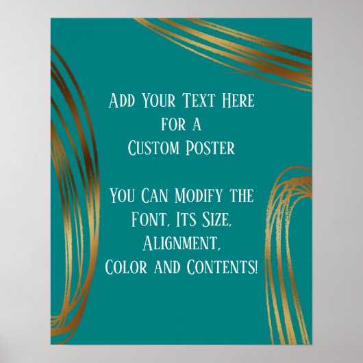 Voeg je aangepaste tekst toe met Gold Ovalen Blauw Poster (Voorkant)
