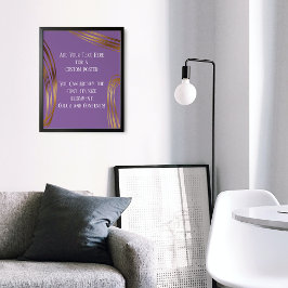 Voeg je aangepaste tekst toe met Goud Ovalen Paars Poster