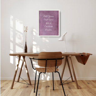 Voeg je aangepaste tekst toe, subtiel Roze rand Poster