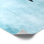 Voeg je aangepaste tekst toe, subtiele Blauwgroen  Poster (Hoek)