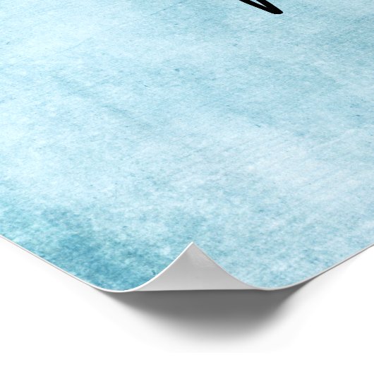 Voeg je aangepaste tekst toe, subtiele Blauwgroen  Poster (Hoek)