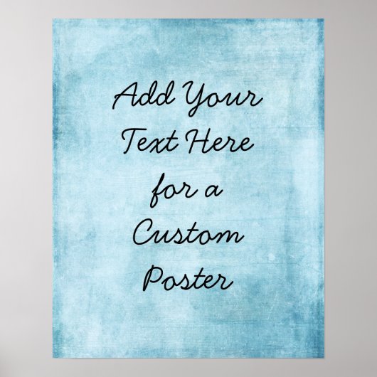 Voeg je aangepaste tekst toe, subtiele Blauwgroen  Poster (Voorkant)