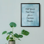 Voeg je aangepaste tekst toe, subtiele Blauwgroen  Poster<br><div class="desc">De achtergrond is bedekt in een krasste, onderdrukkende, grijpgrafiek in subtiel blauwgroen. Daarover werd een sjabloon veld toegevoegd voor jouw tekst. Gebruik deze ruimte om uw favoriete offerte of sentiment toe te voegen. Misschien is het grappig. Misschien heb je een poster nodig dat je motiveert. Wat je ook voor reden...</div>