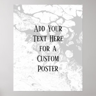 Voeg je aangepaste tekst, witte en grijze marmer t poster
