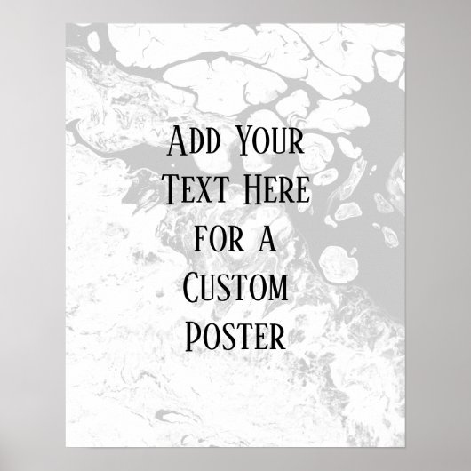 Voeg je aangepaste tekst, witte en grijze marmer t poster (Voorkant)