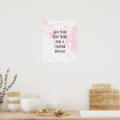 Voeg je aangepaste tekst, witte en paasroze marmer poster (Keuken)