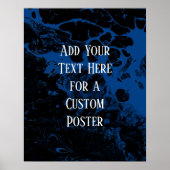 Voeg je aangepaste tekst zwart-wit en blauwe marme poster (Voorkant)