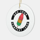 Voeg je aangepaste zakelijke promotie voor Logo to Keramisch Ornament (Links)