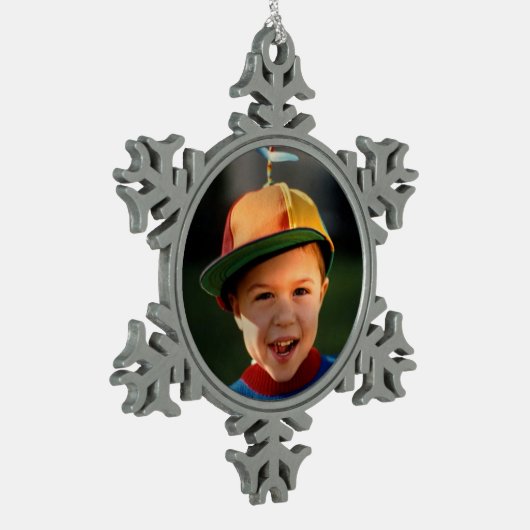 Voeg je Afbeelding Snowflake toe Tin Sneeuwvlok Ornament (Links)