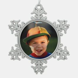 Voeg je Afbeelding Snowflake toe Tin Sneeuwvlok Ornament